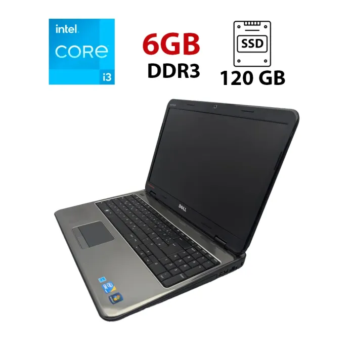 Ноутбук Dell inspiron N5010 / 15.6" (1366x768) TN / Intel Core i3-370M (2 (4) ядра по 2.4 GHz) / 6 GB DDR3 / 120 GB SSD / ATI Mobility Radeon HD 5650, 1 GB GDDR3, 128-bit / WebCam б/в - зображення 1