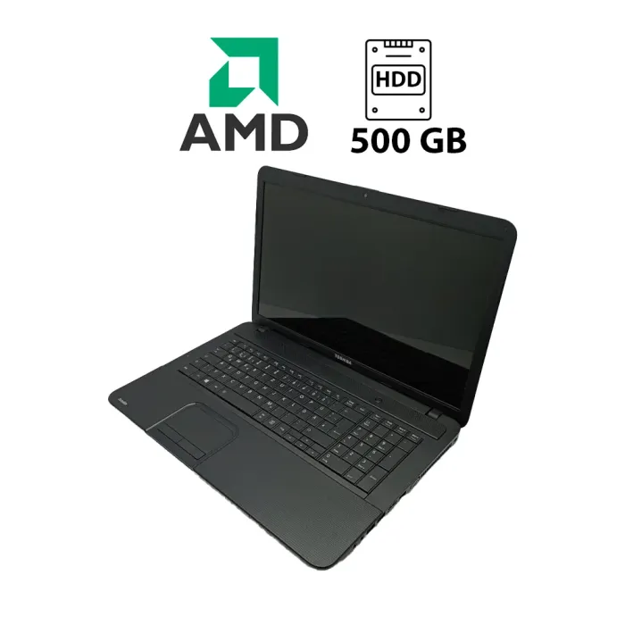 Ноутбук Toshiba C870D / 17.3" (1600x900) TN / AMD E2-1800 (2 ядра по 1.7 GHz) / 8 GB DDR3 / 500 GB HDD / AMD Radeon HD 7340 Graphics / WebCam б/в - зображення 1
