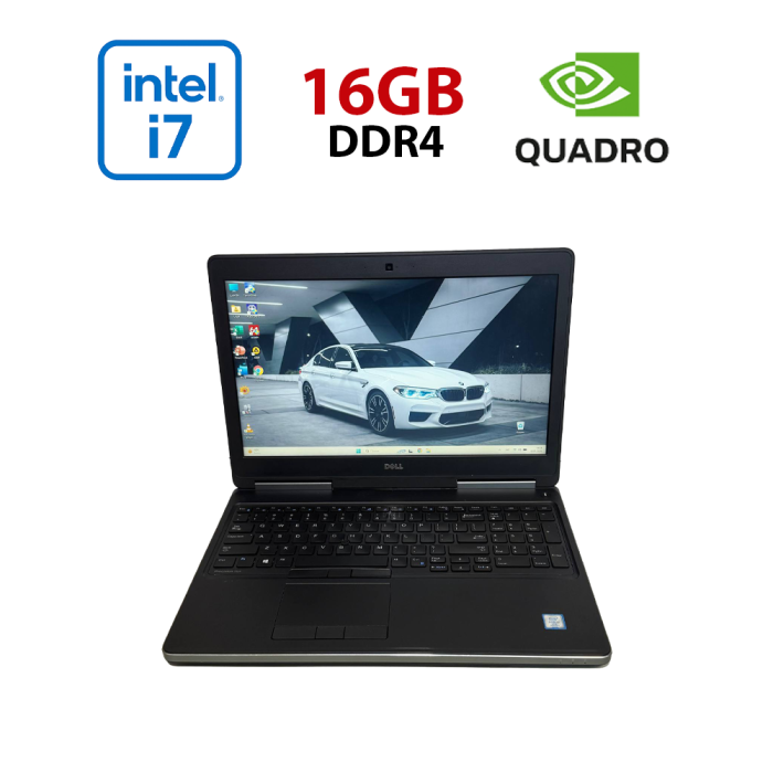 Мобільна робоча станція Dell Precision 7520 / 15,6" (1920x1080) IPS / Intel Core i7-7820HQ (4 (8) ядра по 2,9 - 3,9 ГГц) / 16 ГБ DDR4 / 256 ГБ SSD / nVidia Quadro M1200, 4 ГБ GDDR5, 128-біт / WebCam б/в - зображення 1