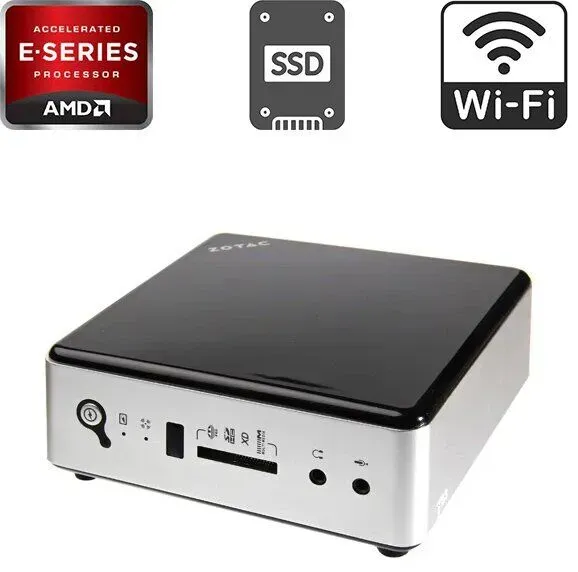 Неттоп Zotac ZBOX nano AD10 USFF / AMD E-350 (2 ядра по 1.6 GHz) / 4 GB DDR3 / 120 GB SSD / AMD Radeon HD 6310 / HDMI / DisplayPort / Wi-Fi / Блок живлення в комплекті б/в - зображення 1