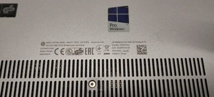 Ноутбук HP EliteBook Folio 1040 G3 / 14" (1920x1080) TN / Intel Core i5-6300U (2 (4) ядра по 2.4 - 3.0 GHz) / 8 GB DDR4 / 256 GB SSD / Intel HD Graphics 520 / WebCam / HDMI б/в - зображення 8