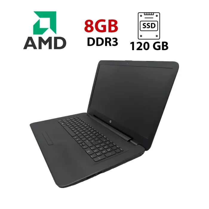 Ноутбук HP Pavilion 17-y040ng / 17.3" (1600x900) TN / AMD A8-7410 (4 ядра по 2.2 - 2.5 GHz) / 8 GB DDR3 / 120 GB SSD / AMD Radeon R5 Graphics / WebCam б/в - зображення 1