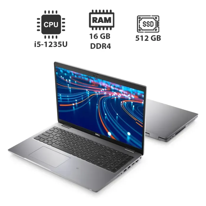 Ноутбук Dell Latitude 5530 / 15.6" (1920x1080) IPS / Intel Core i5-1235U (10 (12) ядер по 1.3 - 4.4 GHz) / 16 GB DDR4 / 512 GB SSD / Intel Iris Xe Graphics / WebCam / USB 3.2 / HDMI / WebCam б/в - зображення 1