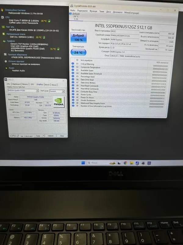 Мобільна робоча станція Dell Precision 7730 / 17.3" (1920x1080) IPS / Intel Core i7-8750H (6 (12) ядер по 2.2 - 4.1 GHz) / 64 GB DDR4 / 512 GB SSD / nVidia Quadro P5200, 16 GB GDDR5, 256-bit / WebCam б/в - зображення 7