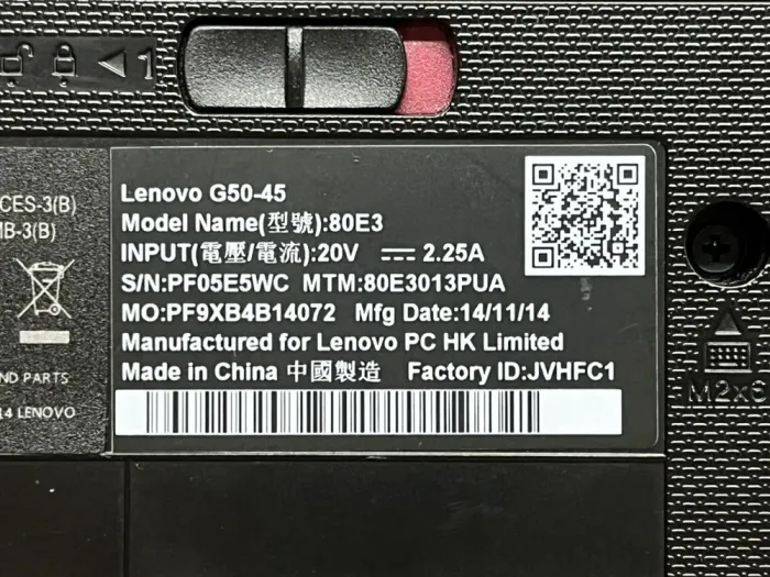 Ноутбук Б-клас Lenovo G50-45 / 15.6" (1366x768) TN / AMD E1-6010 (2 ядра по 1.35 GHz) / 8 GB DDR3 / 120 GB SSD / AMD Radeon R2 Graphics / WebCam б/в - зображення 7