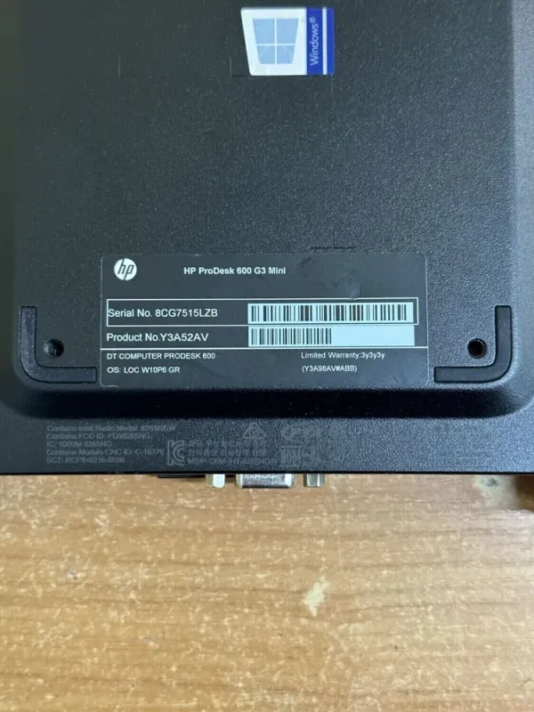 Неттоп HP ProDesk 600 G3 Mini USFF / Intel Core i5-6500T (4 ядра по 2.5 - 3.1 GHz) / 8 GB DDR4 / 240 GB SSD / Intel HD Graphics 530 / DisplayPort б/в - зображення 5