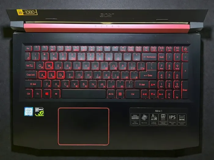 Ігровий ноутбук Acer Nitro 5 AN515-51 / 15.6" (1920x1080) IPS / Intel Core i5-7300HQ (4 ядра по 2,5 - 3,5 ГГц) / 16 ГБ DDR4 / 256 ГБ SSD / nVidia GeForce GTX 1050 Ti, 4 ГБ GDDR5, 128-біт / WebCam б/в - зображення 3