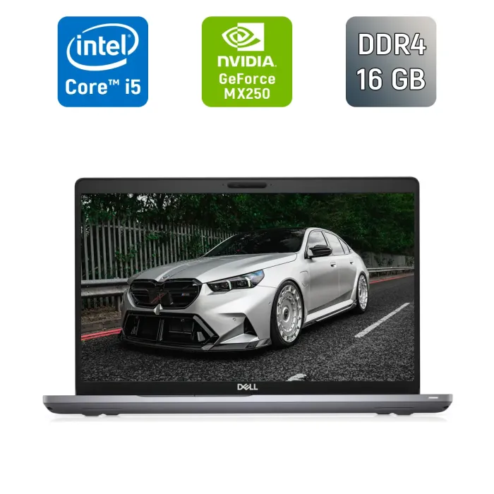 Ультрабук Dell Latitude 5511 / 15.6" (1920x1080) IPS / Intel Core i5-10400H (4 (8) ядра по 2.6 - 4.6 GHz) / 16 GB DDR4 / 240 GB SSD / nVidia GeForce MX250, 2 GB GDDR5, 64-bit / WebCam / SIM б/в - зображення 1