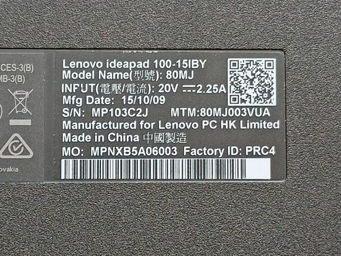 Ноутбук Б-клас Lenovo IdeaPad 100-15IBY / 15.6" (1366x768) TN / Intel Celeron N2840 (2 ядра по 2.16 - 2.58 GHz) / 4 GB DDR3 / 120 GB SSD / Intel HD Graphics / WebCam б/в - зображення 3
