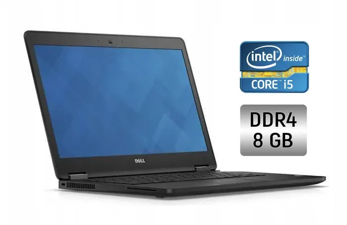 Ультрабук Б-клас Dell Latitude E7470 / 14" (1366x768) TN / Intel Core i5-6300U (2 (4) ядра по 2.4 - 3.0 GHz) / 8 GB DDR4 / 256 GB SSD / Intel HD Graphics 520 / WebCam / Windows 10 б/в - зображення 1