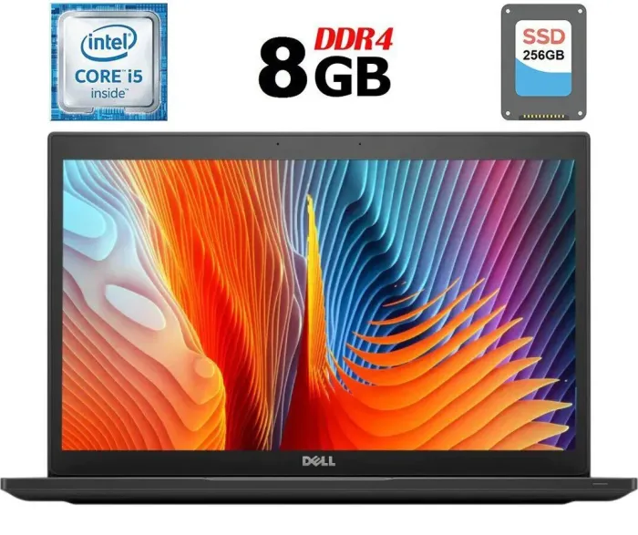 Ультрабук Б-клас Dell Latitude 7480 / 14" (1920x1080) IPS / Intel Core i5-6300U (2 (4) ядра по 2.4 - 3.0 GHz) / 8 GB DDR4 / 256 GB SSD / Intel HD Graphics 520 / HDMI б/в - зображення 1