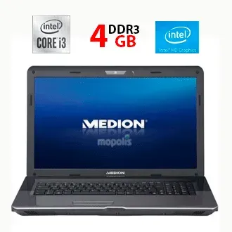 Ноутбук Б-клас Medion Akoya E7220/ 17.3" (1600x900) TN / Intel Core i3-2310M (2 (4) ядра по 2.1 GHz) / 4 GB DDR3 / 500 GB HDD / Intel HD Graphics 3000 / WebCam / USB 3 б/в - зображення 1