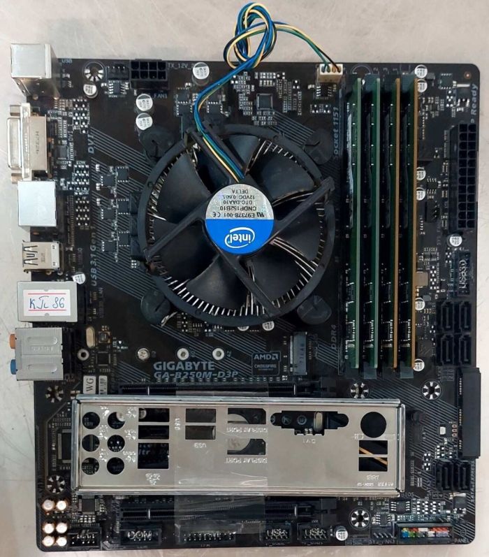 Комплект: Материнська плата Gigabyte GA-B250M-D3P / Intel Core i5-7400 (4 ядра по 3.0 - 3.5 GHz) / 16 GB DDR4 / Intel HD Graphics 630 / Socket LGA1151 / Кулер б/в - изображение 3