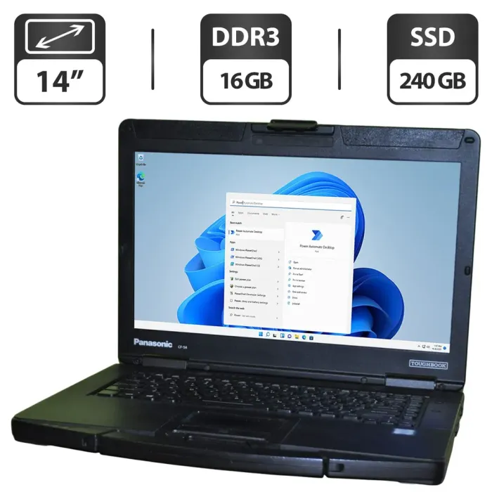 Захищений ноутбук Panasonic Toughbook CF-54 / 14" (1366x768) TN / Intel Core i5-5300U (2 (4) ядра по 2.3 - 2.9 GHz) / 16 GB DDR3 / 240 GB SSD / Intel HD Graphics 5500 / Windows 11 Pro б/в - зображення 1
