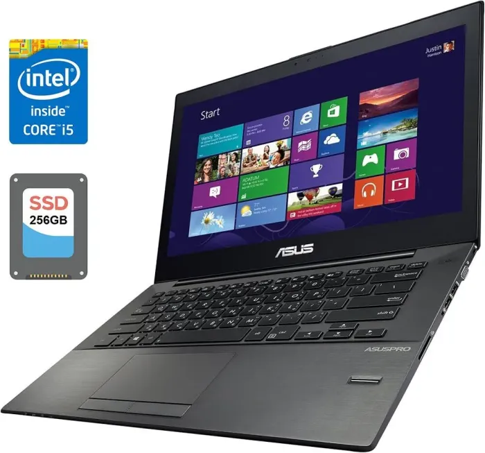Ультрабук Б-клас Asus ASUSPRO Advanced BU401LA / 14" (1366x768) TN / Intel Core i5-4210U (2 (4) ядра по 1.7 - 2.7 GHz) / 4 GB DDR3 / 256 GB SSD / Intel HD Graphics 4400 / WebCam / HDMI б/в - зображення 1