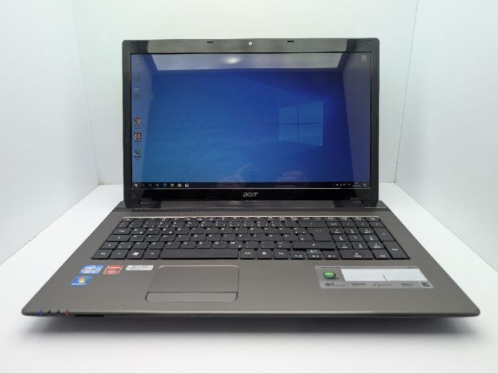 Ноутбук Acer Aspire 7750G / 17.3" (1600x900) TN / Intel Core i5-2450M (2 (4) ядра по 2.5 - 3.1 GHz) / 8 GB DDR3 / 120 GB SSD + 500 GB HDD / AMD Radeon HD 7670M, 1 GB GDDR3, 128-bit / WebCam / DVD-ROM б/в - зображення 2