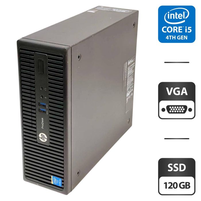 Комп'ютер HP ProDesk 400 G2.5 SFF / Intel Core i5-4590S (4 ядра по 3,0 - 3,7 ГГц) / 8 ГБ DDR3 / 120 ГБ SSD / Intel HD Graphics 4600 б/в - изображение 1