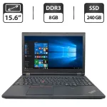Ультрабук Б-клас Lenovo ThinkPad L560 / 15.6" (1366x768) TN / Intel Core i5-6300U (2 (4) ядра по 2.4 - 3.0 GHz) / 8 GB DDR3 / 240 GB SSD / Intel HD Graphics 520 / WebCam б/в