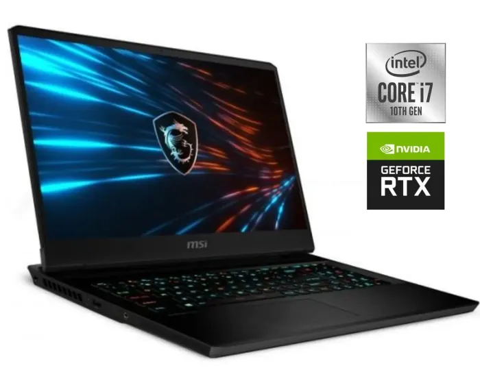 Ігровий ноутбук MSI GP 66 Leopard / 15.6" IPS / Core i7-10750H (6(12) ядер по 2.6-5 GHz) / 16GB DDR4 / 512GB SSD / GeForce RTX 3070, 8GB GDDR6, 256bit / WebCam / Win 10 Pro б/в - зображення 1