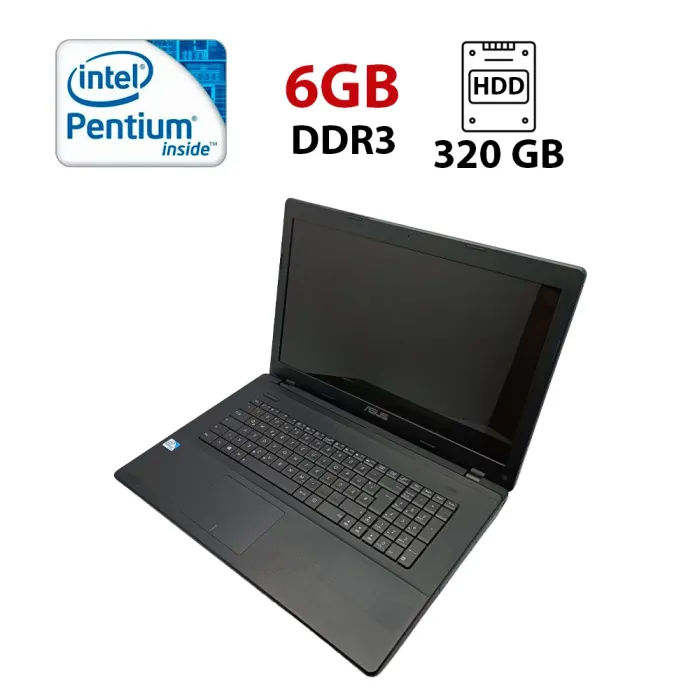 Ноутбук Asus X75 / 17.3" (1600x900) TN / Intel Pentium B970 (2 ядра по 2.3 GHz) / 6 GB DDR3 / 320 GB HDD / Intel HD Graphics / WebCam б/в - зображення 1