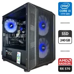 Збірка під замовлення: ігровий ПК 1stPlayer D3-3F2-Plus Black Tower / Intel Core i3-10105F (4 (8) ядер по 3.7 - 4.4 GHz) / 16 GB DDR4 / 240 GB SSD / AMD Radeon RX 570, 8 GB GDDR5, 256-bit / 550W б/в