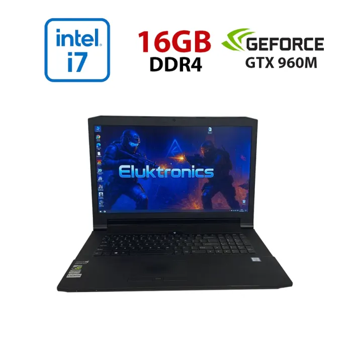 Ігровий ноутбук Б-клас Eluktronics N170RD1 / 17.3" (1920x1080) TN / Intel Core i7-6700HQ (4 (8) ядра по 2.6 - 3.5 GHz) / 16 GB DDR4 / 120 GB SSD + 1000 GB HDD / nVidia GeForce GTX 960M, 2 GB GDDR5, 128-bit / WebCam б/в - зображення 1