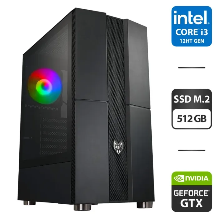 Ігровий ПК Intel Core i3-12100F (4 ядра по 3.3-4.3GHz) / 16GB DDR4 / 512GB SSD M.2 / GeForce GTX 1660 Super, 6GB GDDR6, 192bit / HDMI / 550W - зображення 1