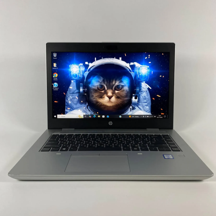 Ультрабук Б-клас HP ProBook 640 G5 / 14" (1920x1080) IPS / Intel Core i5-8365U (4 (8) ядра по 1.6 - 4.1 GHz) / 16 GB DDR4 / 256 GB SSD / Intel UHD Graphics / WebCam / TouchID б/в - зображення 2