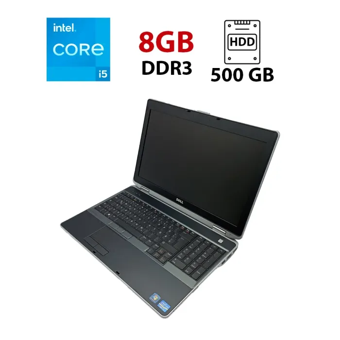 Ноутбук Dell Latitude E6530 / 15.6" (1920x1080) TN / Intel Core i5-3320M (2 (4) ядра по 2.6 - 3.3 GHz) / 8 GB DDR3 / 500 GB HDD / nVidia NVS 5200M, 1 GB DDR3, 64-bit / WebCam б/в - зображення 1