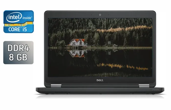 Ноутбук Dell Latitude E5470 / 14" (1366x768) TN / Intel Core i5-6300U (2 (4) ядра по 2.4 - 3.0 GHz) / 8 GB DDR4 / 240 GB SSD / Intel HD Graphics 520 / WebCam / Fingerprint / Windows 10 б/в - зображення 1