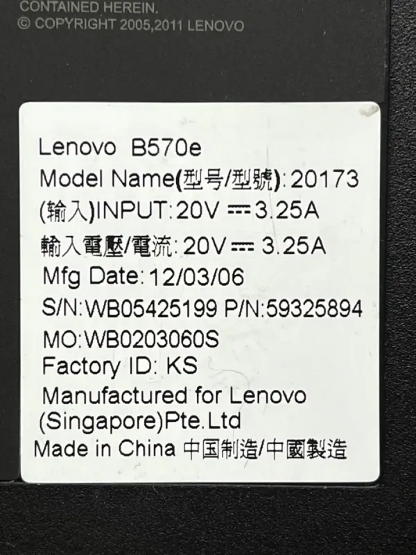 Ноутбук Lenovo B570e / 15.6" (1366x768) TN / Intel Pentium B940 (2 ядра по 2.0 GHz) / 4 GB DDR3 / 120 GB SSD / Intel HD Graphics / WebCam б/в - изображение 8