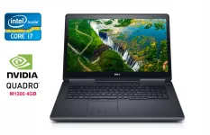 Мобільна робоча станція Б-клас Dell Precision 7720 / 17.3" (1920x1080) IPS / Intel Core i7-6820HQ (4 (8) ядра по 2.7 - 3.6 GHz) / 16 GB DDR4 / 128 GB SSD + 1000 GB HDD / nVidia Quadro M1200, 4 GB GDDR5, 256-bit / WebCam / HDMI б/в