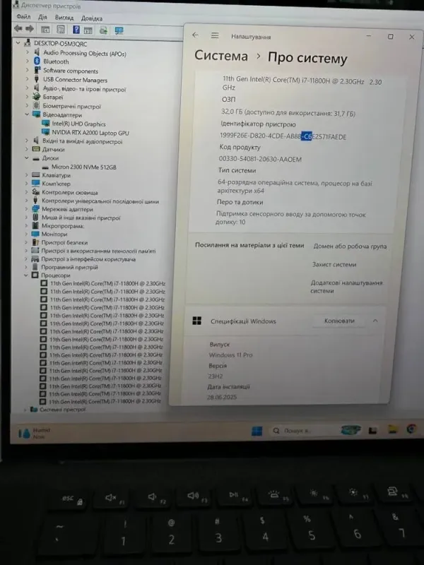 Ігровий ноутбук Б-клас Dell Precision 5560 / 15.6" (3840x2400) IPS Touch / Intel Core i7-11800H (8 (16) ядер по 2.3 - 4.6 GHz) / 32 GB DDR4 / 512 GB SSD / nVidia RTX A2000, 4 GB GDDR6, 128-bit / WebCam / Win 11 Pro б/в - зображення 9