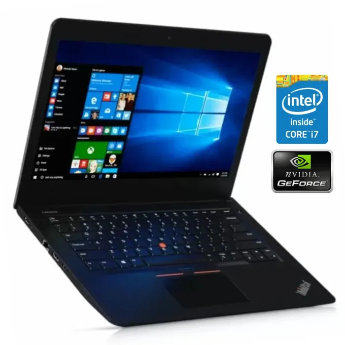 Ноутбук Б-клас Lenovo ThinkPad E470 / 14" (1920x1080) TN / Intel Core i7-7500U (2 (4) ядра по 2.7 - 3.5 GHz) / 16 GB DDR4 / 256 GB SSD / nVidia GeForce 940MX, 2 GB GDDR5, 64-bit / WebCam / Win 10 Pro б/в - зображення 1