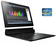 Нетбук-трансформер Б-клас Lenovo ThinkPad Helix / 11.6" (1920x1080) IPS Touch / Intel Core i5-3427U (2 (4) ядра по 1.8 - 2.8 GHz) / 4 GB DDR3 / 180 GB SSD / Intel HD Graphics 4000 / WebCam / Win 10 Pro / 2x АКБ б/в