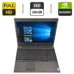Мобільна робоча станція Dell Precision M4800 / 15.6" (1920x1080) TN / Intel Core i7-4800MQ (4 (8) ядра по 2.7 - 3.7 GHz) / 32 GB DDR3 / 256 GB SSD / nVidia Quadro K1100M, 2 GB GDDR5, 128-bit / WebCam / DVD-ROM б/в