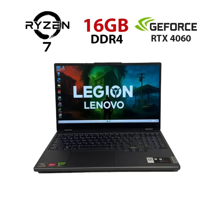 Ігровий ноутбук Lenovo Legion 5 15ARP8 / 15,6" (2560x1440) IPS / AMD Ryzen 7 7735HS (8 (16) ядер 3,2 - 4,75 ГГц) / 16 ГБ DDR5 / 512 ГБ SSD / nVidia GeForce RTX 4060, 8 ГБ GDDR6, 128-біт / Веб-камера б/в - зображення 1