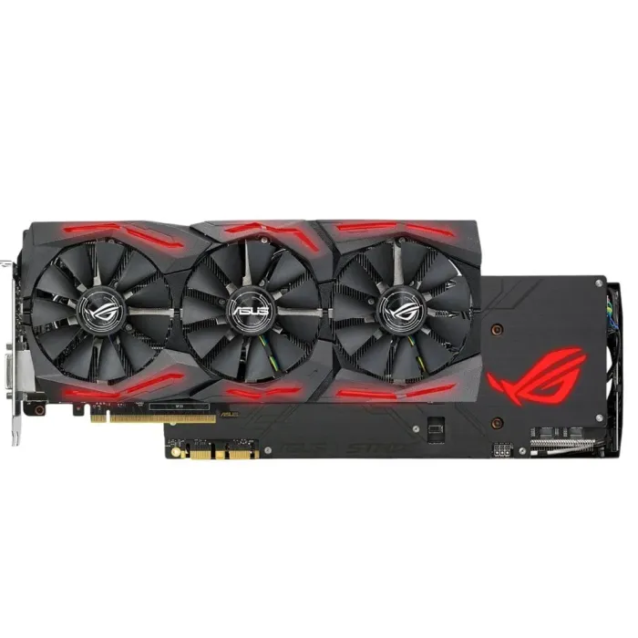 Дискретна відеокарта Asus ROG Strix GeForce GTX 1080 Ti Gaming OC, 11 GB GDDR5X, 352-bit / 1x DVI, 2x HDMI, 2x DisplayPort / (ROG-STRIX-GTX1080TI-11G-GAMING) б/в - зображення 1