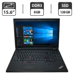 Ноутбук Б-клас Lenovo ThinkPad L560 / 15.6" (1366x768) TN / Intel Core i5-6300U (2 (4) ядра по 2.4 - 3.0 GHz) / 8 GB DDR3 / 128 GB SSD / Intel HD Graphics 520 / WebCam / DVD-ROM б/в