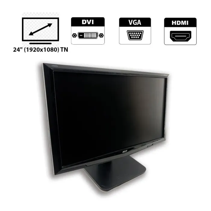 Монітор Acer G245H / 24" (1920x1080) TN / 1x VGA, 1x DVI / 1x HDMI б/в - зображення 1