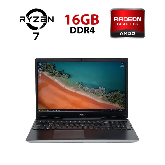 Ігровий ноутбук Б-класу Dell G5 5505 / 15,6" (1920x1080) IPS / AMD Ryzen 7 4800H (8 (16) ядер по 2.9 - 4.2 GHz) / 16 GB DDR4 / 960 GB SSD / AMD Radeon RX 5600M, 6 GB GDDR6, 192-bit / WebCam б/в - зображення 1