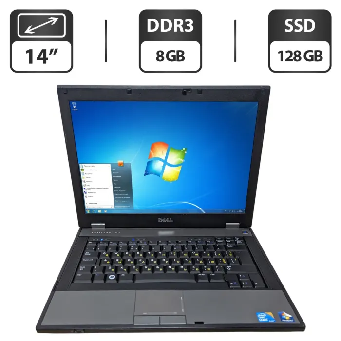 Ноутбук Б-клас Dell Latitude E5410 / 14" (1280x800) TN / Intel Core i5-520M (2 (4) ядра по 2.4 - 2.93 GHz) / 8 GB DDR3 / 128 GB SSD / Intel HD Graphics / DVD-ROM б/в - зображення 1