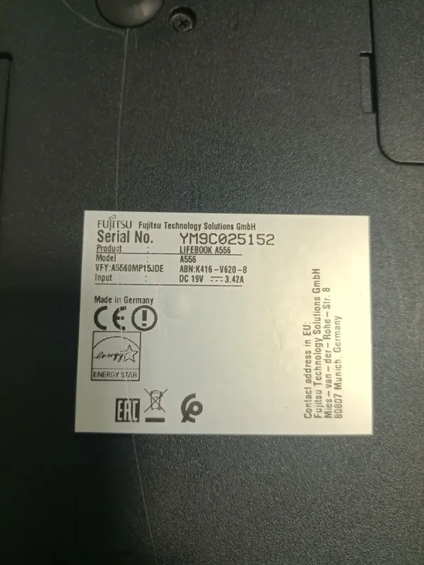 Ноутбук Б-клас Fujitsu LifeBook A556 / 15.6" (1366x768) TN / Intel Core i5-6200U (2 (4) ядра по 2.3 - 2.8 GHz) / 8 GB DDR4 / 256 GB SSD / Intel HD Graphics 520 / WebCam / DVD-ROM б/в - зображення 6