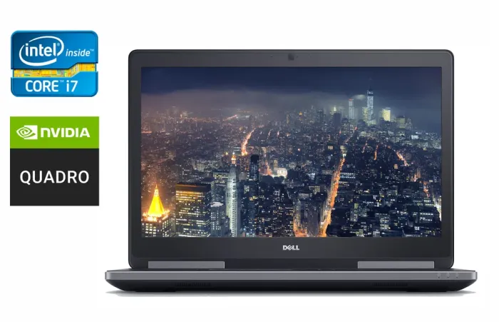 Мобільна робоча станція Dell Precision 7720 / 17.3" (1920x1080) IPS / Intel Core i7-6820HQ (4 (8) ядра по 2.7 - 3.6 GHz) / 32 GB DDR4 / 512 GB SSD + 500 GB HDD / nVidia Quadro P3000, 6 GB GDDR5, 192-bit / WebCam / Windows 10 б/в - зображення 1