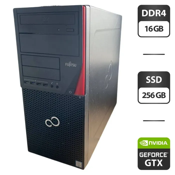 Комп'ютер Fujitsu Esprimo P756 E90 Tower / Intel Core i5-6400 (4 ядра по 2.7 - 3.3 GHz) / 16 GB DDR4 / 256 GB SSD / nVidia GeForce GTX 750 Ti, 2 GB GDDR5, 128-bit б/в - зображення 1
