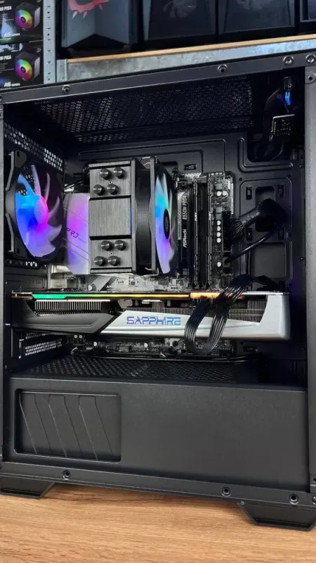 Збірка під замовлення: комп'ютер MSI MAG Forge M100R Black Tower / AMD Ryzen 5 5600 (6 (12) ядер по 3.5 - 4.4 GHz) / 32 GB DDR4 / 1000 GB SSD M.2 / AMD Radeon RX 5700 XT, 8 GB GDDR6, 256-bit / 650W б/в - зображення 3