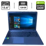 Ноутбук Б-клас Asus X550L / 15.6" (1366x768) TN / Intel Core i5-4210U (2 (4) ядра по 1.7 - 2.7 GHz) / 12 GB DDR3 / 128 GB SSD / nVidia GeForce 840M, 2 GB GDDR3, 64-bit / WebCam / DVD-ROM б/в