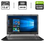 Ноутбук Б-клас Lenovo IdeaPad 100-15IBD / 15.6" (1366x768) TN / Intel Core i3-5005U (2 (4) ядра по 2.0 GHz) / 8 GB DDR3 / 240 GB SSD / nVidia GeForce 920M, 1 GB GDDR3, 64-bit / WebCam / HDMI б/в