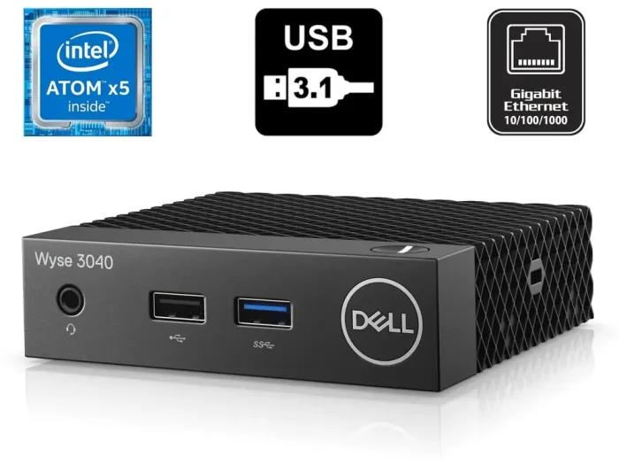Неттоп Dell Wyse 3040 USFF / Atom x5-Z8350 (4 ядра по 1.44-1.92GHz) / 2GB DDR3 / 8GB eMMC / HD Graphics / USB 3.1 / DisplayPort б/в - зображення 1
