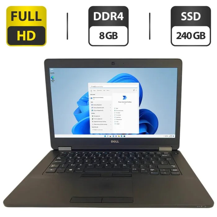 Ноутбук Dell Latitude E5470 / 14" (1920x1080) TN / Intel Core i5-6300U (2 (4) ядра по 2.4 - 3.0 GHz) / 8 GB DDR4 / 240 GB SSD / Intel HD Graphics 520 / WebCam б/в - зображення 1